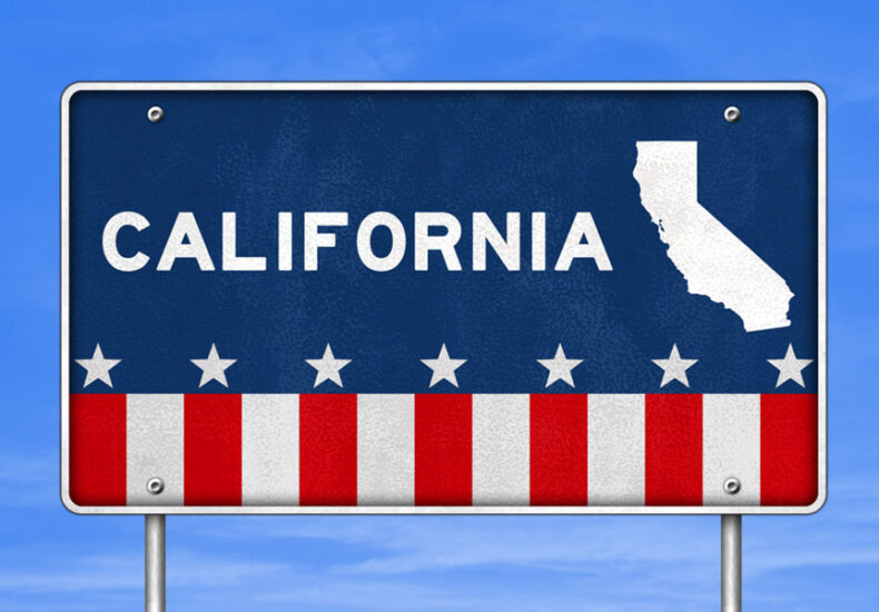 A signboard of California
