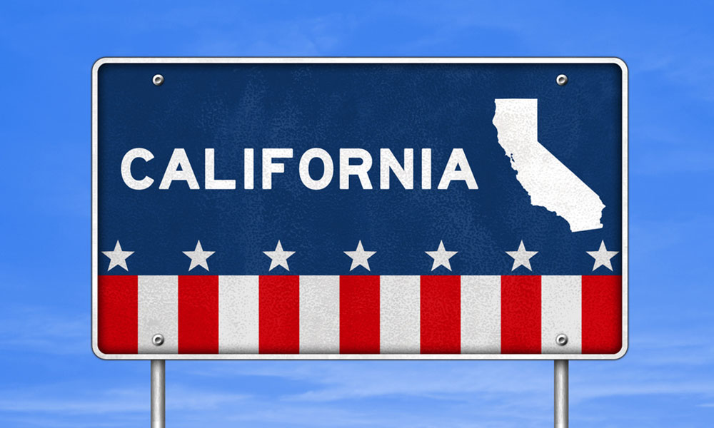 A signboard of California