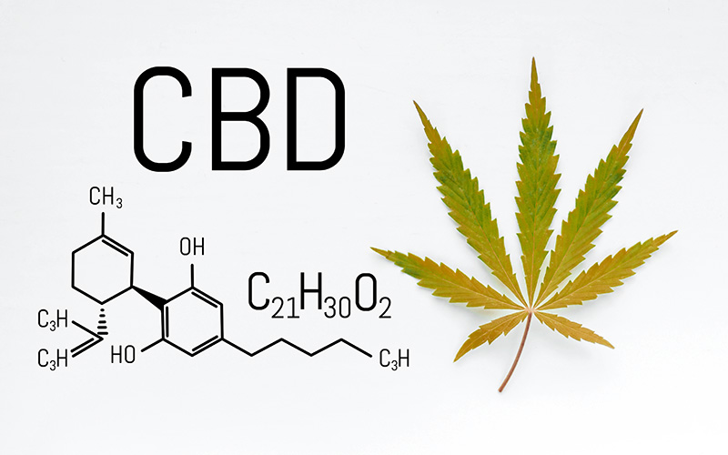 Cannabis leaf and CBD formula