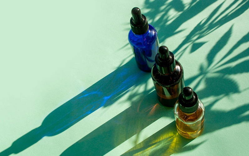Multi Colored CBD Oil Bottle